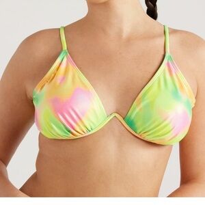 No boundaries juniors rainbow tie dyed bikini swim top, size 7-9